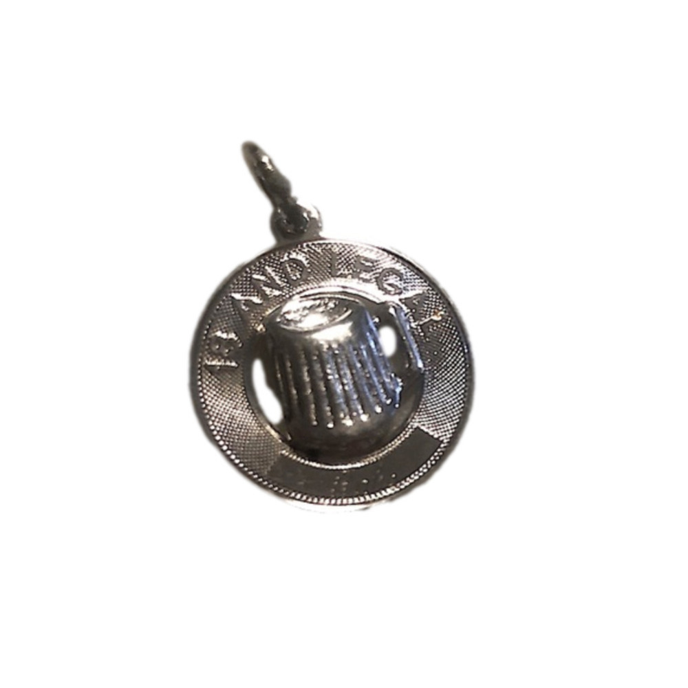 VTG Sterling Silver 18 & Legal Beer Miniature Charm Bracelet Disc Charm 20mm